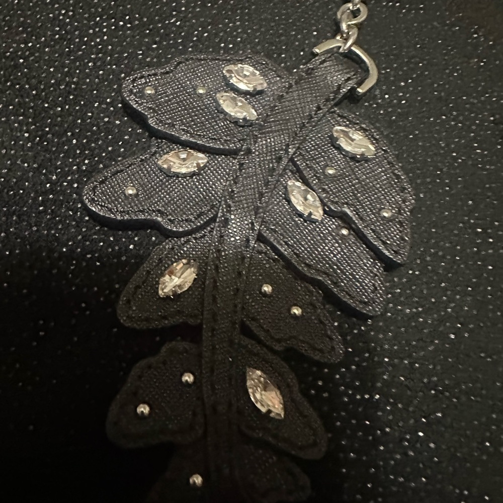 Michael Kors Black Leaf Keychain